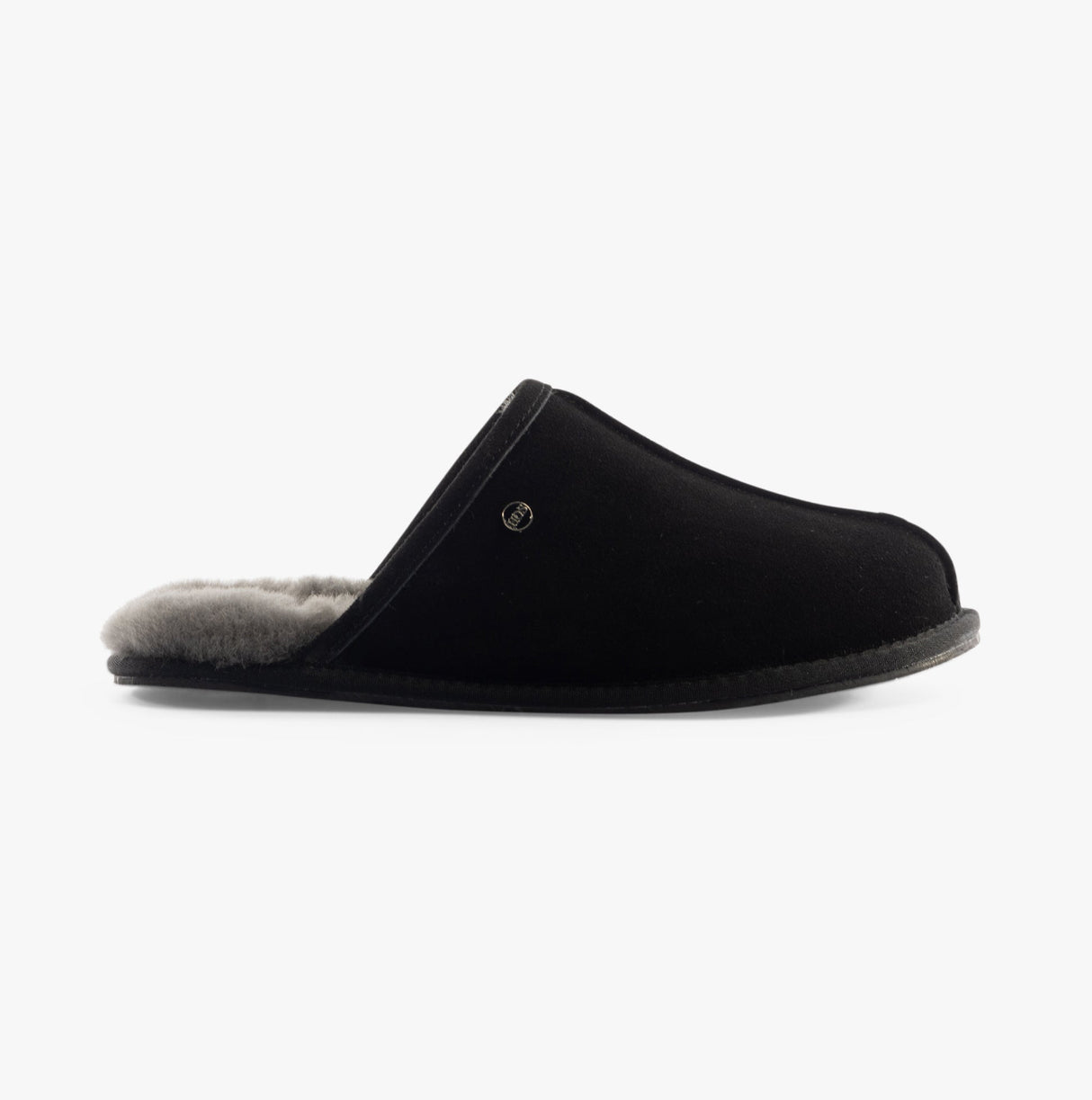 HOS Sheepskin EDWIN Mens Slippers Black