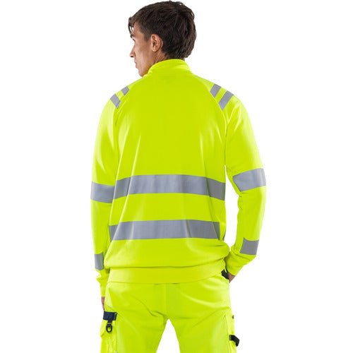 Hi-Vis Sweatshirt Zipper Jacket - Breathable with Zip Pockets & Reflective Trim