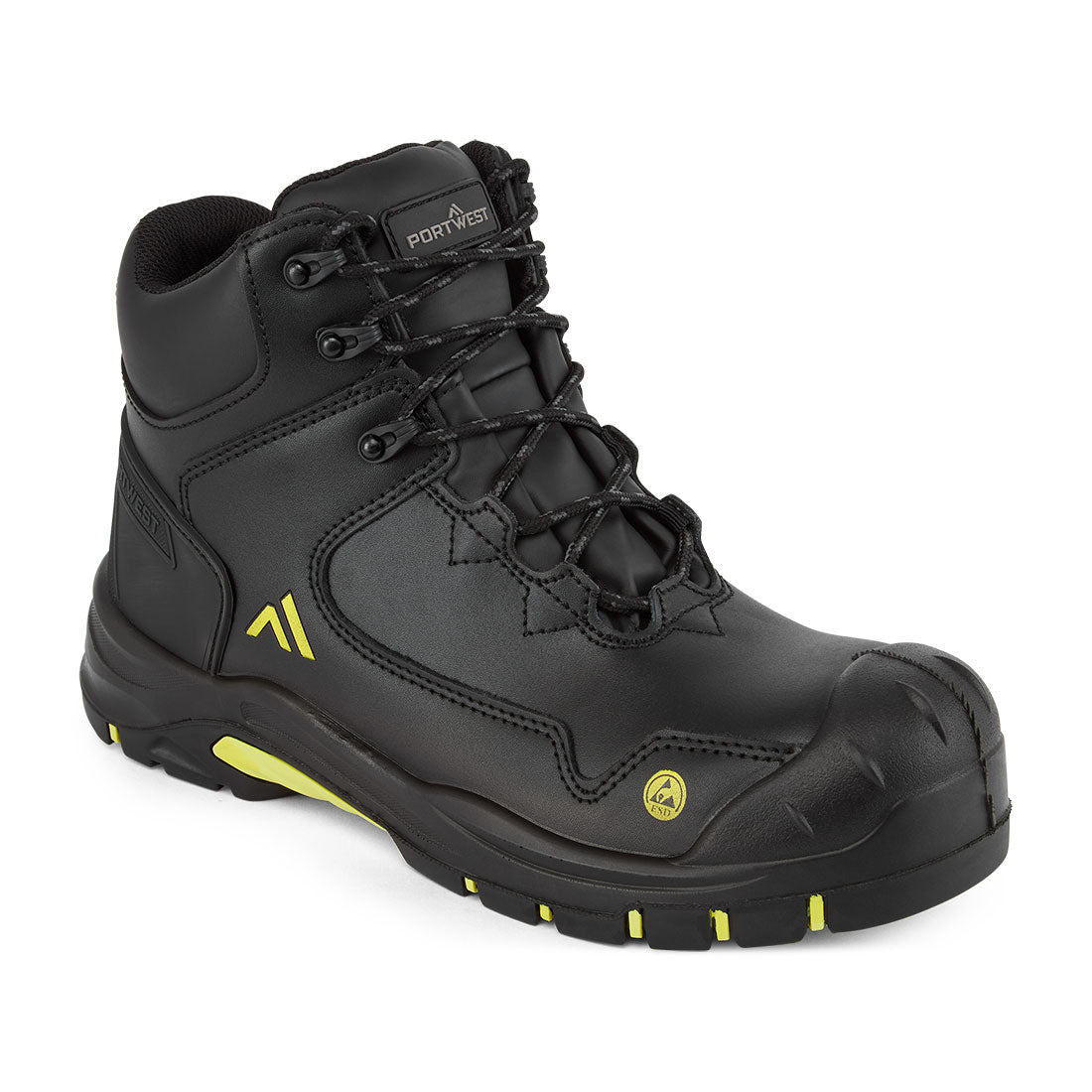 Portwest Composite Action Leather Mid Boot S3S ESD HRO SR SC FO