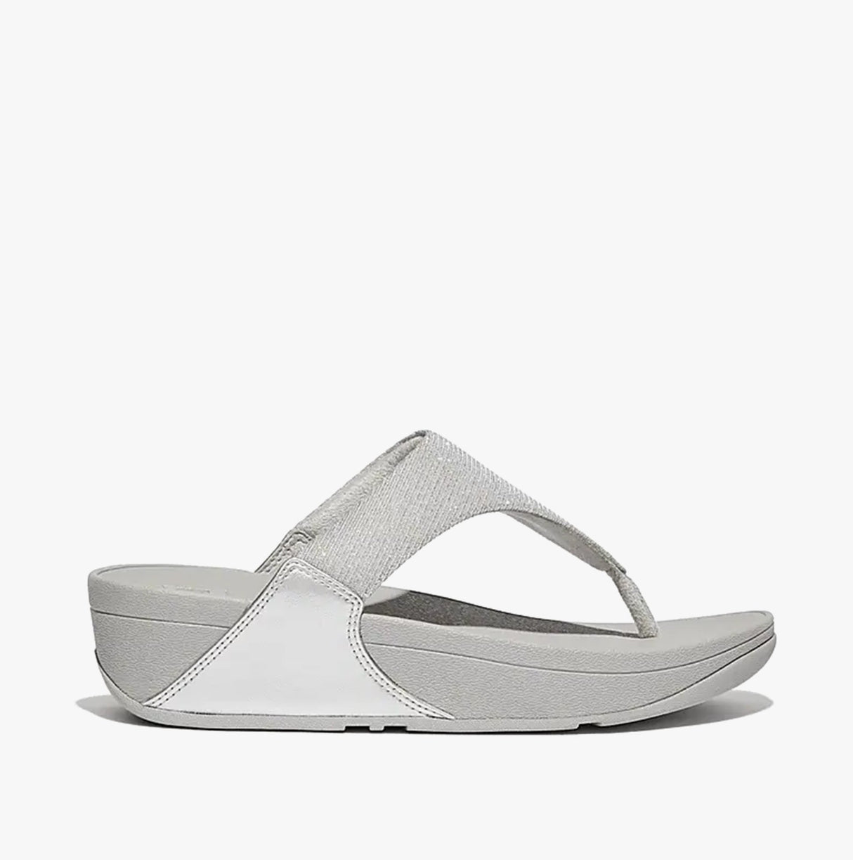 FitFlop LULU SHIMMERLUX Womens Toe Post Sandals Silver