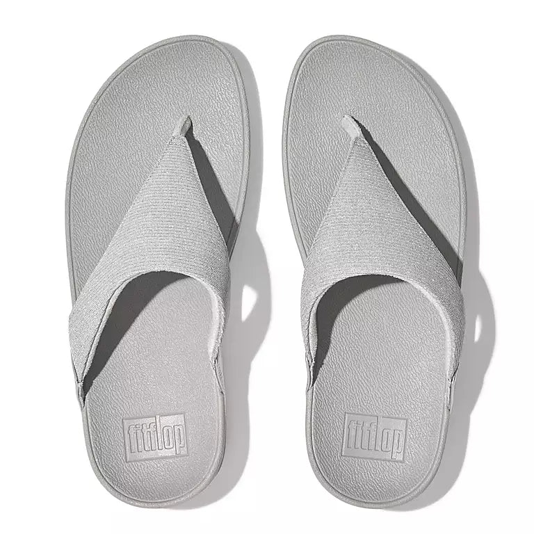 FitFlop LULU SHIMMERLUX Womens Toe Post Sandals Silver