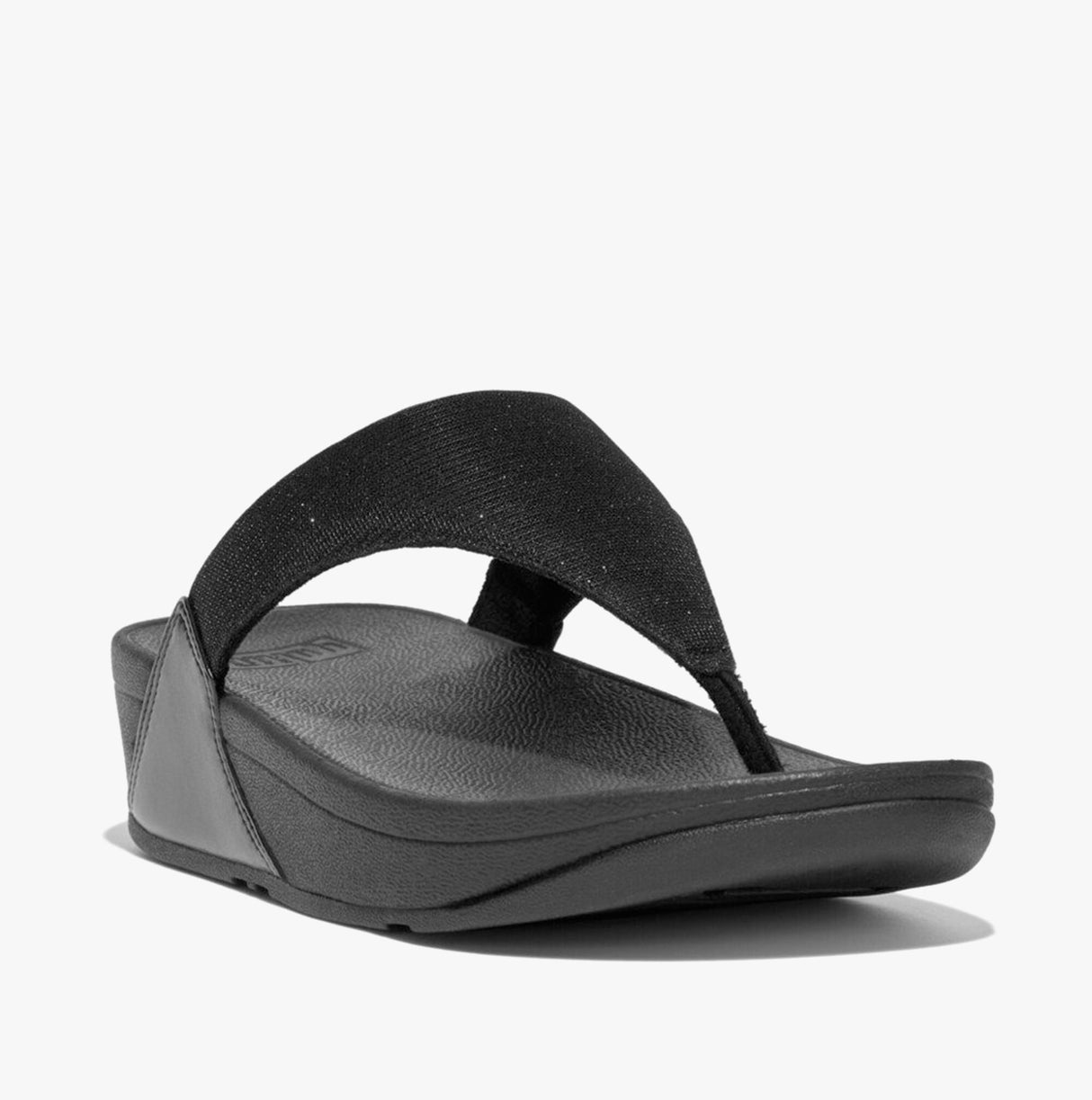 FitFlop LULU SHIMMERLUX Womens Toe Post Sandals All Black