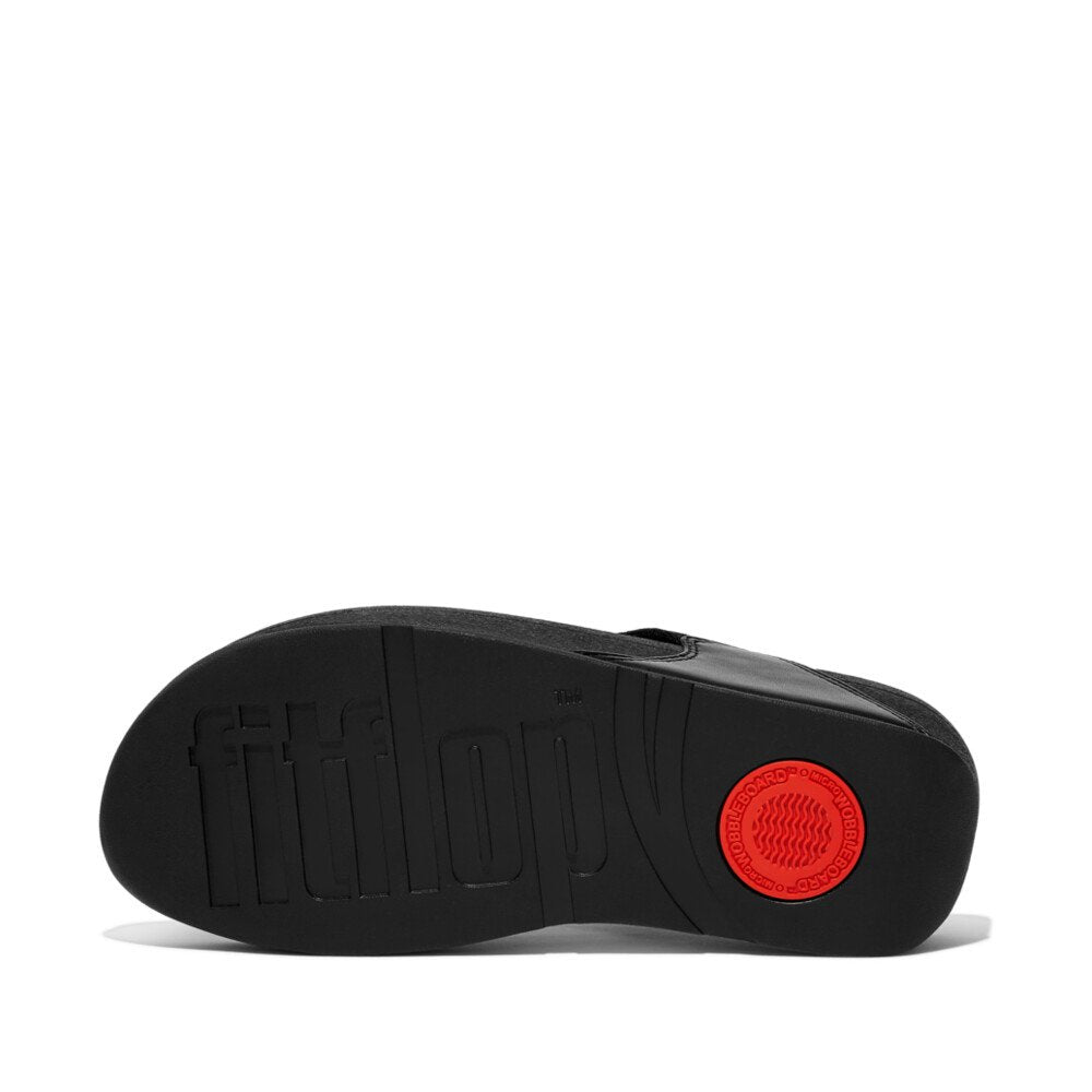 FitFlop LULU SHIMMERLUX Womens Toe Post Sandals All Black