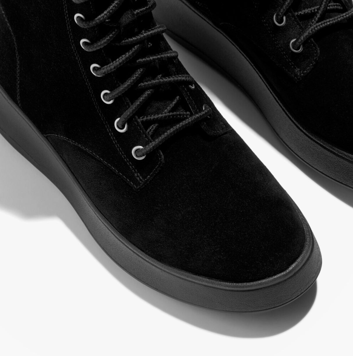 FitFlop F-MODE SUEDE LACE-UP FLATFORM Ladies Ankle Boots All Black