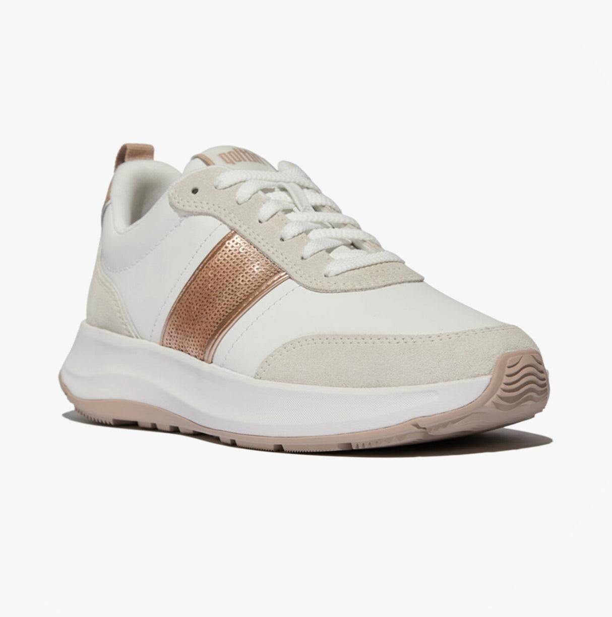 FitFlop F-MODE Womens Leather Trainers Urban White