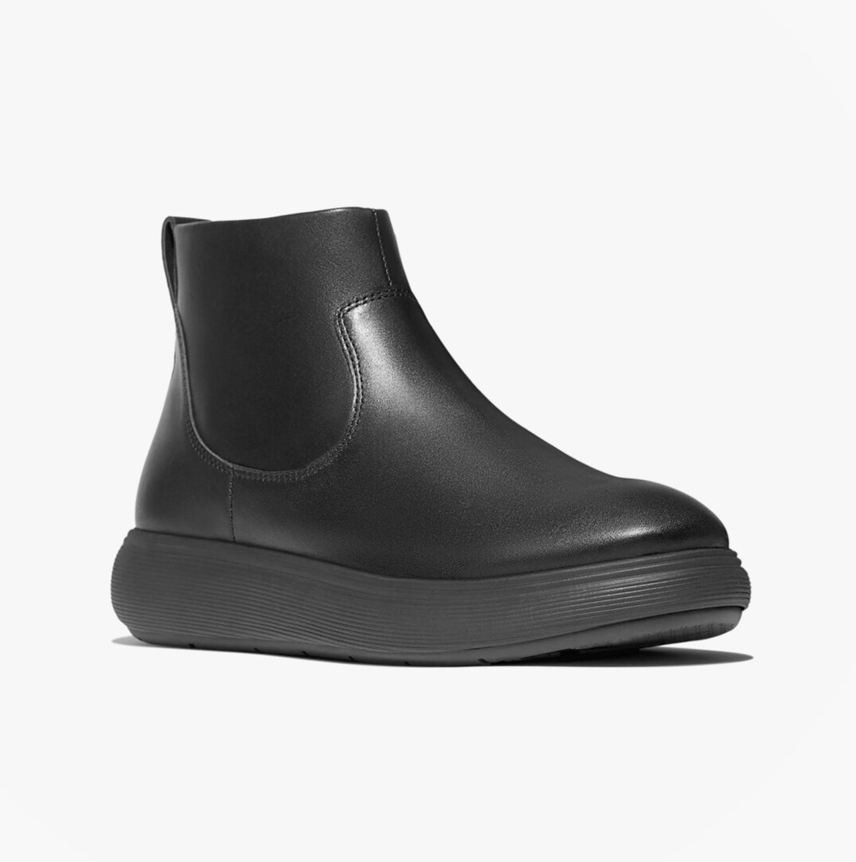 FitFlop iQ-COMFF LEATHER ZIP Womens Chelsea Boots All Black