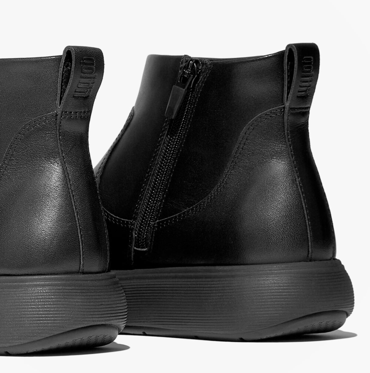 FitFlop iQ-COMFF LEATHER ZIP Womens Chelsea Boots All Black