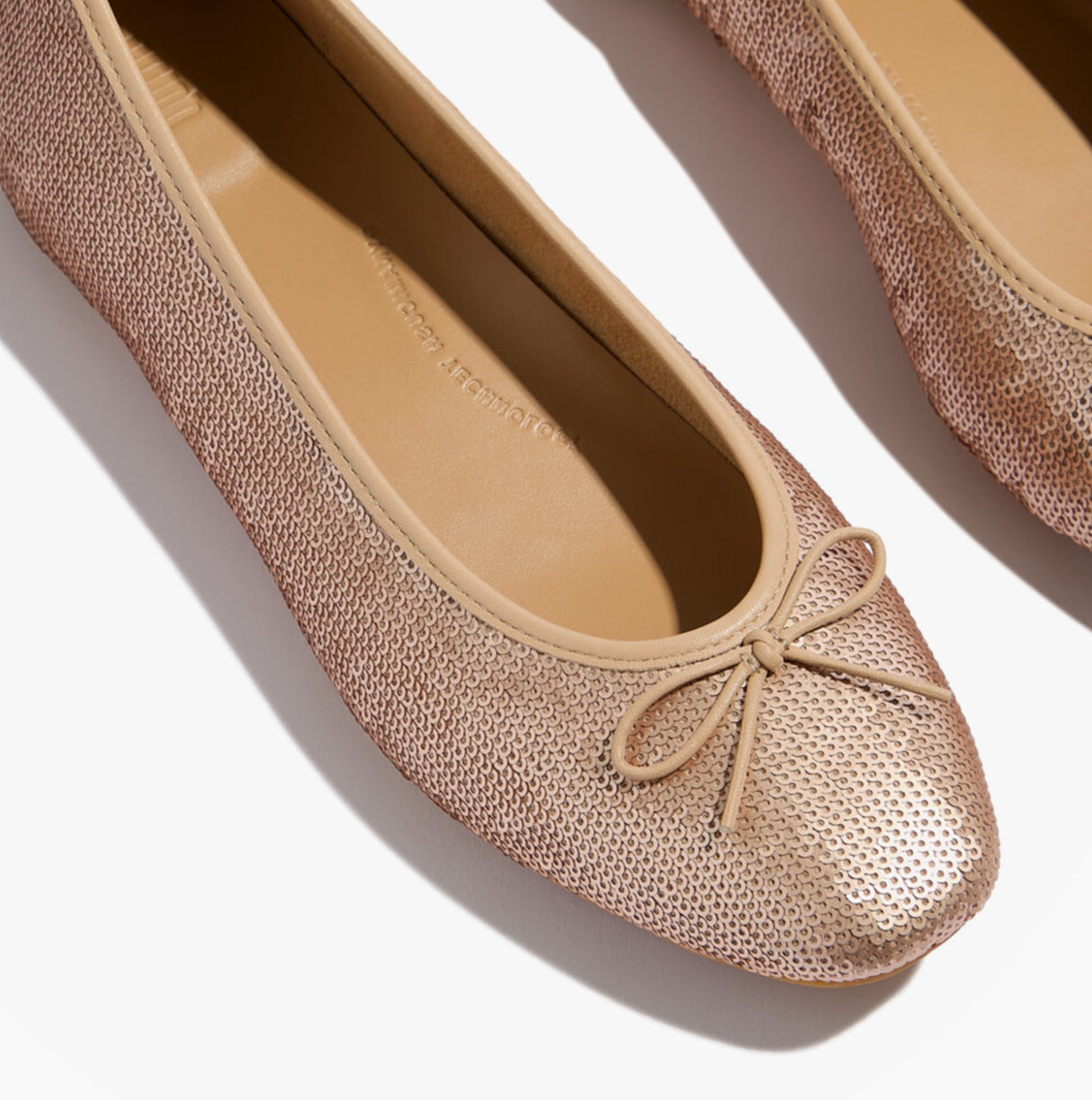 FitFlop DELICATO BOW SEQUIN BALLET Womens Ballet Classic Beige