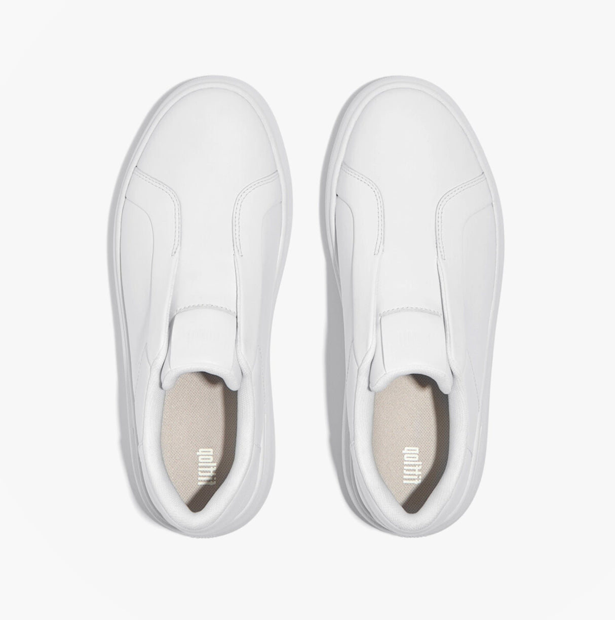 FitFlop 'Ready To Go' LEATHER LACELESS Ladies Sneakers Urban White