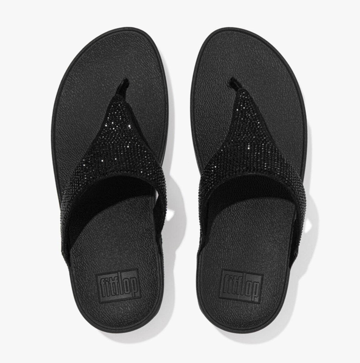 FitFlop LULU CRYSTAL Womens Toe Post All Black