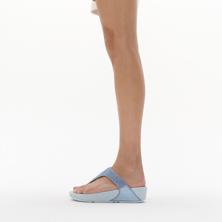 FitFlop LULU CRYSTAL EMBELLISHED Womens Toe Post Sandals Quiet Blue