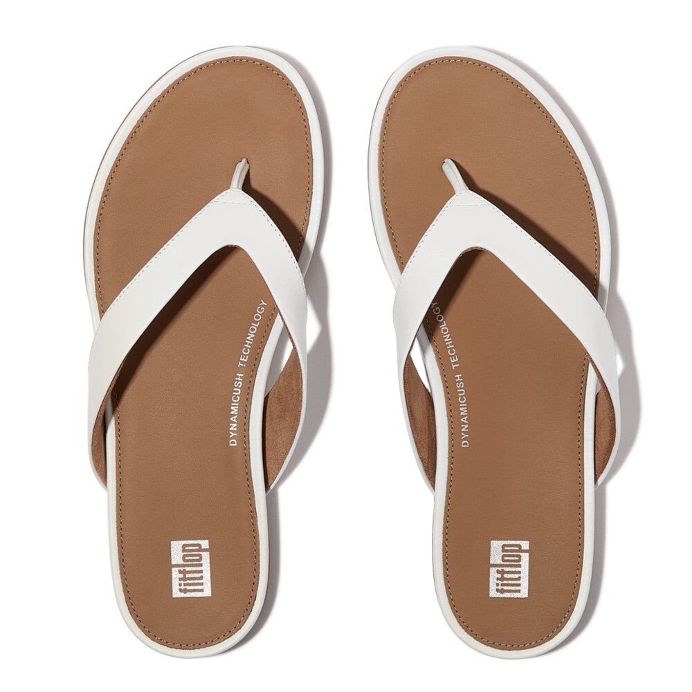 FitFlop GRACIE LEATHER Womens Flip Flops Urban White