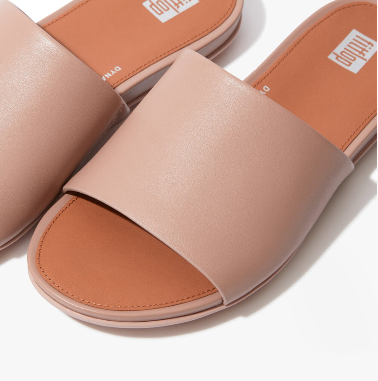 FitFlop GRACIE Womens Leather Pool Sliders Beige