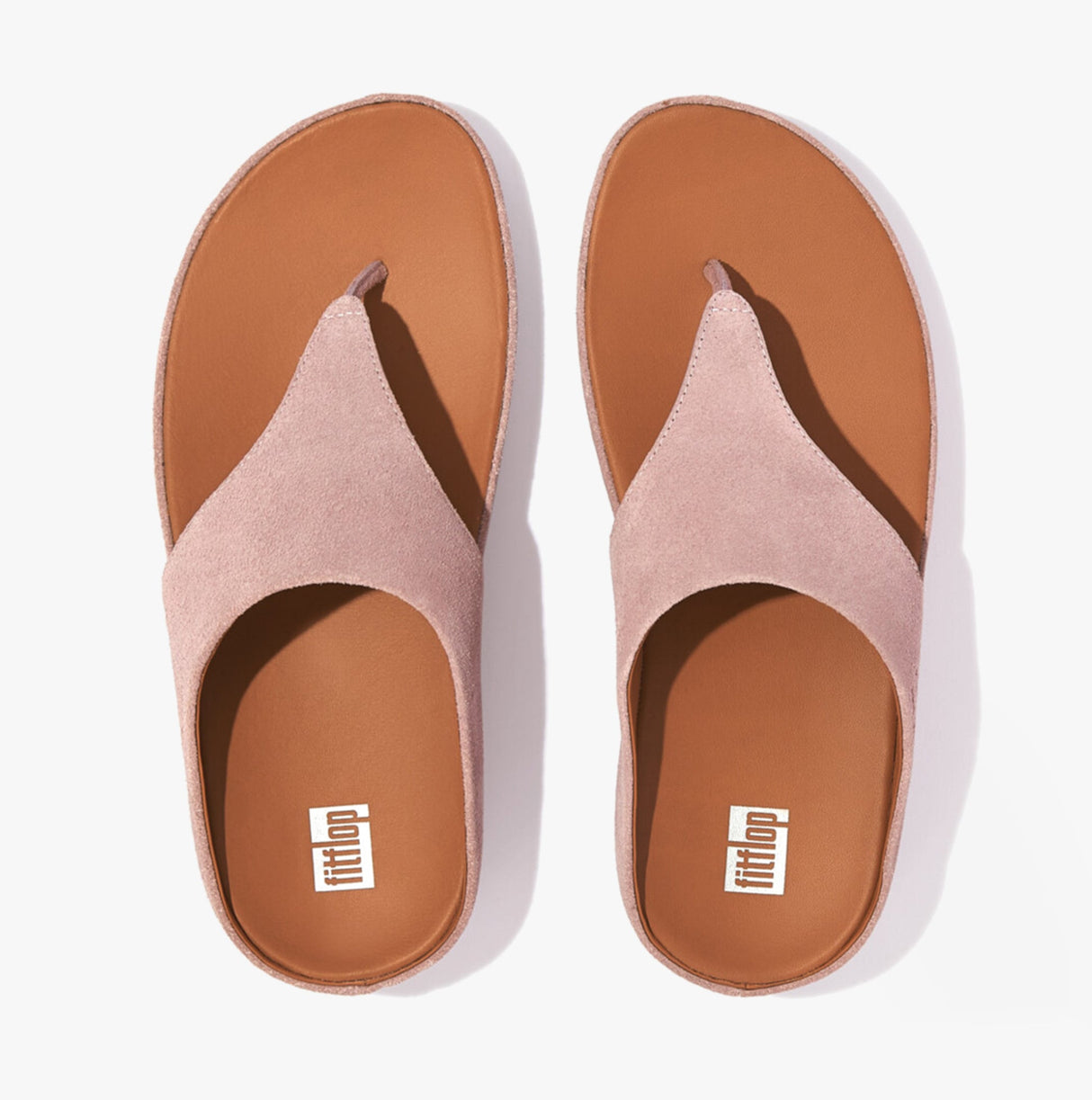 FitFlop SHUV Womens Suede Toe-Post Sandals Pink Sky
