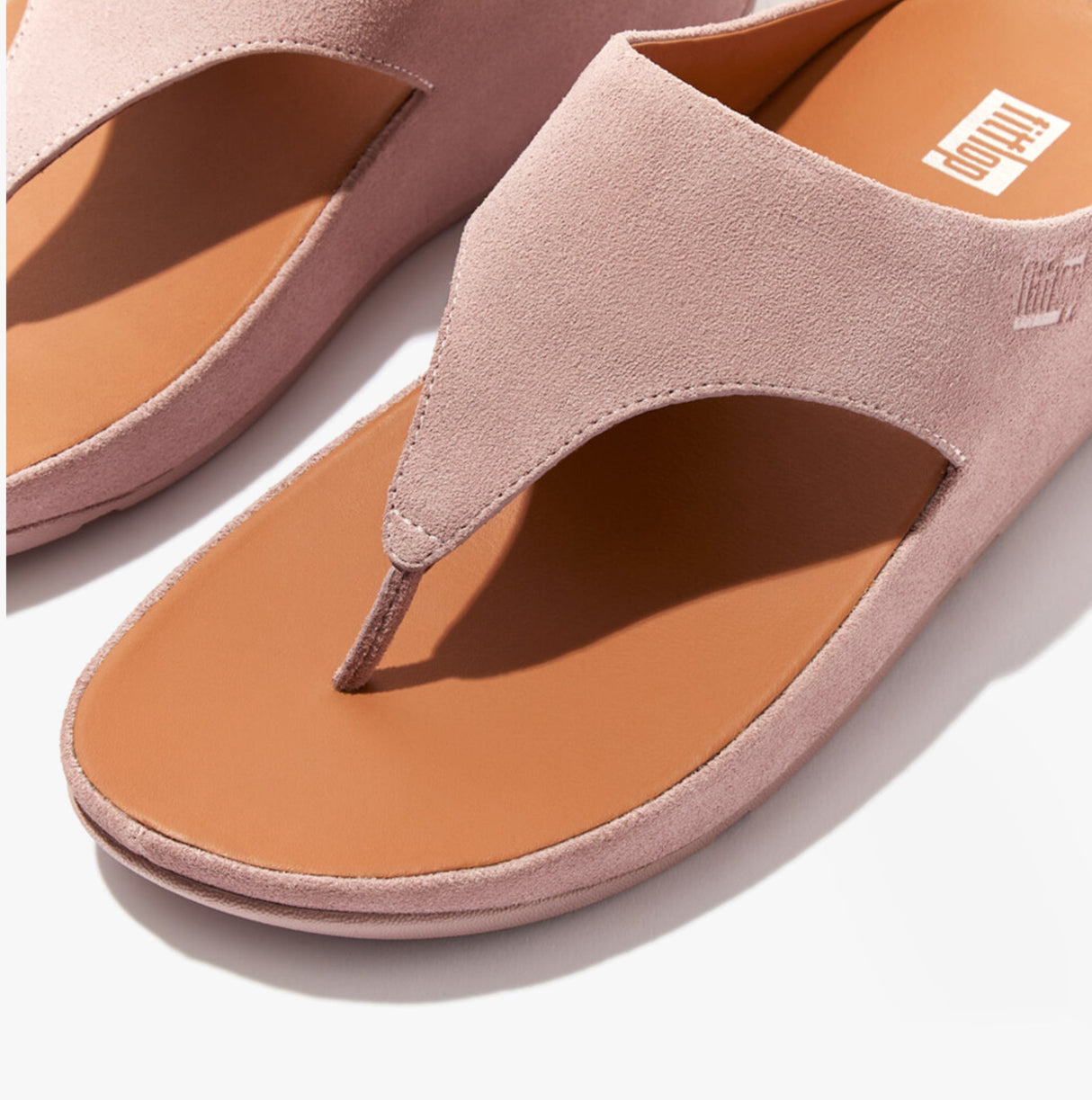 FitFlop SHUV Womens Suede Toe-Post Sandals Pink Sky