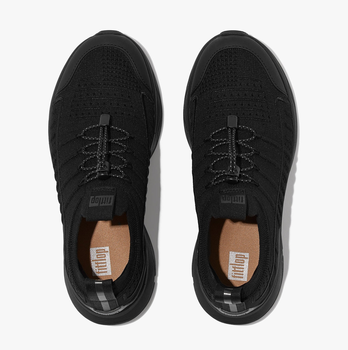 FitFlop VITAMIN FF METAL-POP KNIT Womens Trainers Black/Silver