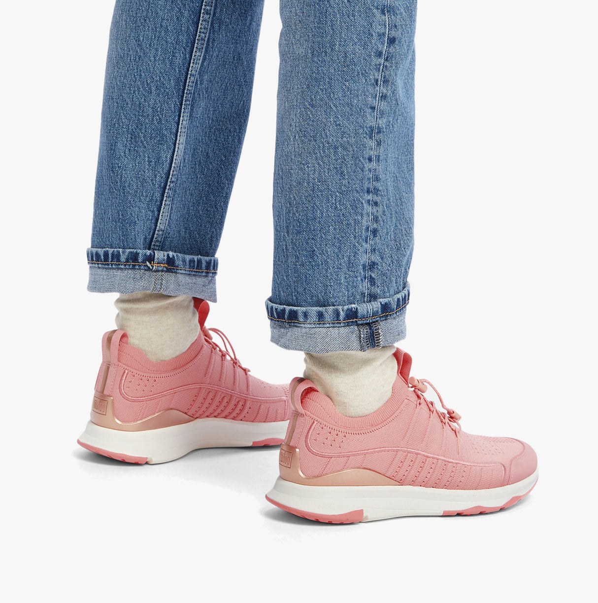 FitFlop VITAMIN FF METAL-POP KNIT Womens Trainers Corralina/Rose Gold