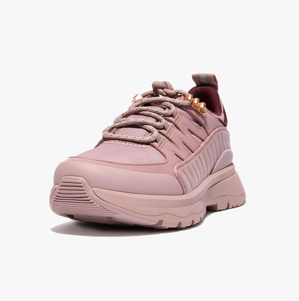 FitFlop NEO-D-HYKER LEATHER-MIX Womens Leather Outdoor Trainers Pink Sky Mix