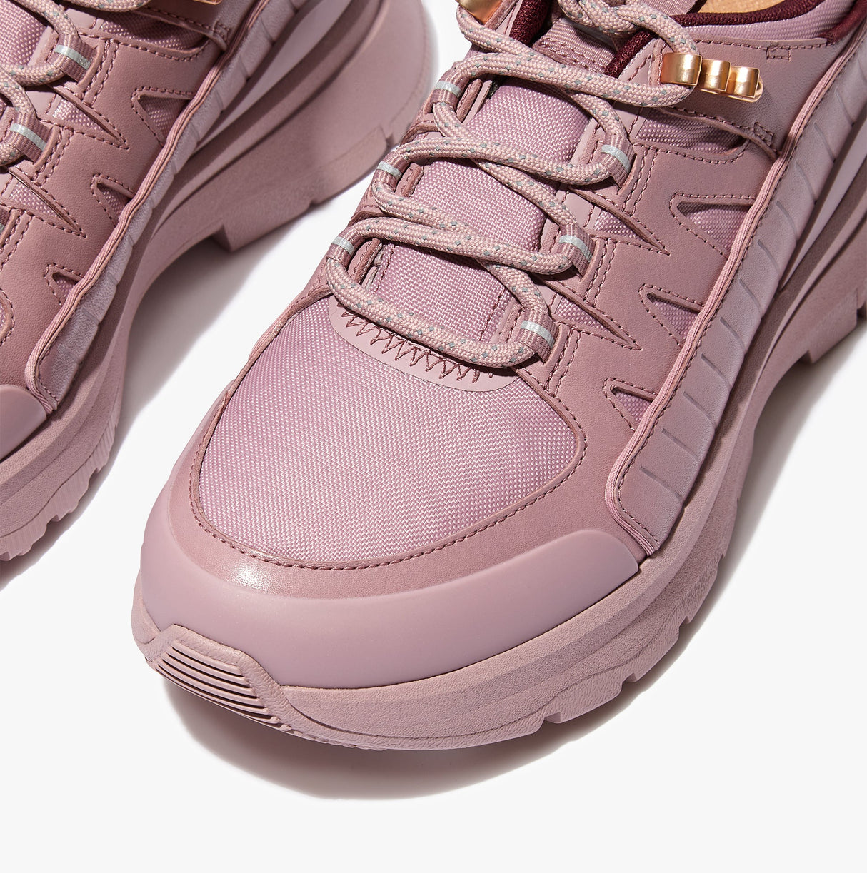 FitFlop NEO-D-HYKER LEATHER-MIX Womens Leather Outdoor Trainers Pink Sky Mix