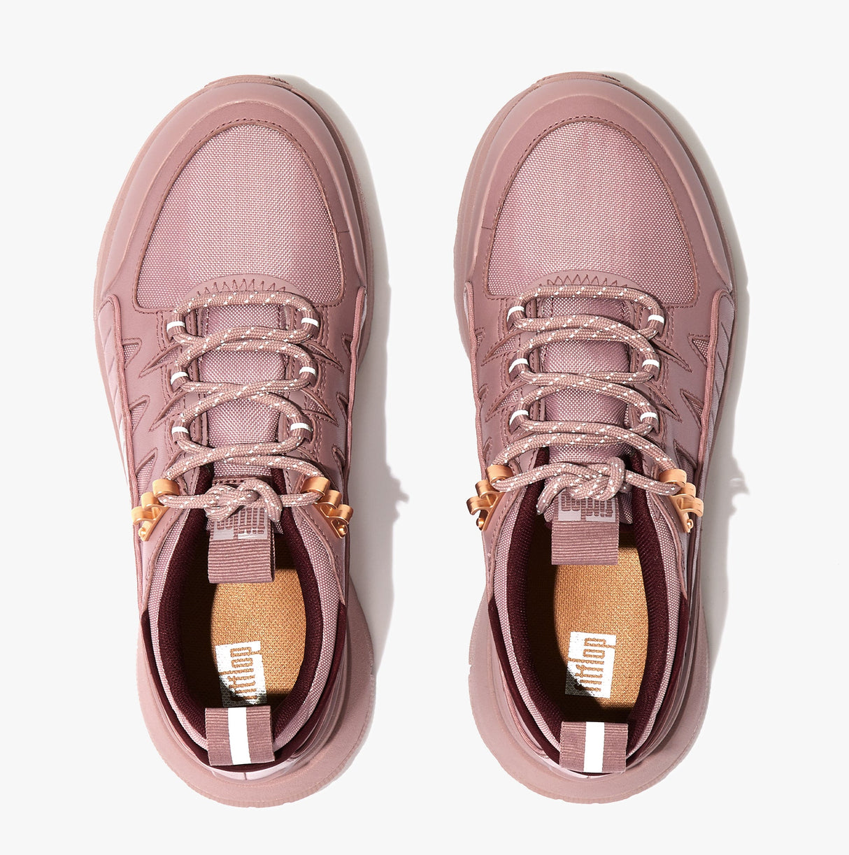 FitFlop NEO-D-HYKER LEATHER-MIX Womens Leather Outdoor Trainers Pink Sky Mix