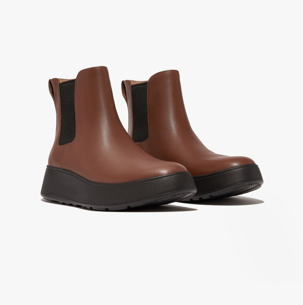 FitFlop F-MODE FLATFORM Womens Chelsea Boots Rich Brown