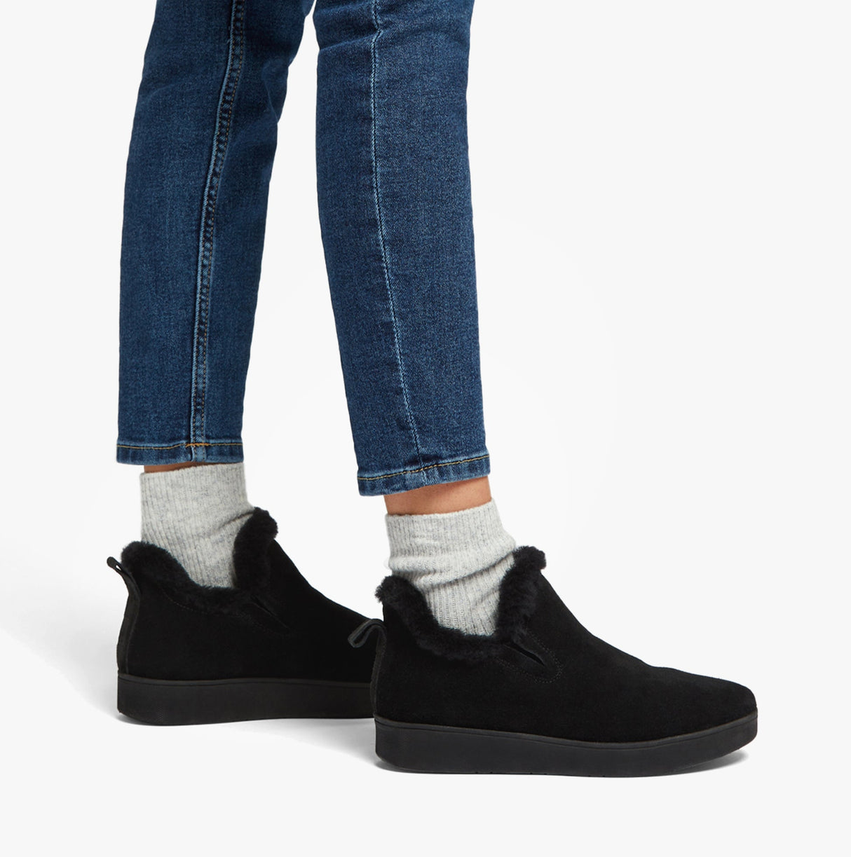 FitFlop RALLY SHEARLING-LINED Womens Trainers All Black