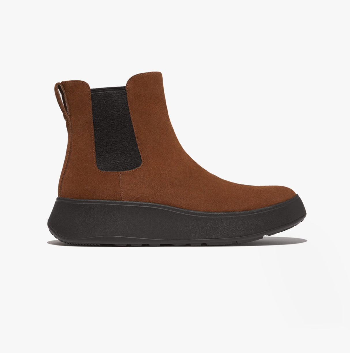 FitFlop F-MODE SUEDE FLATFORM Womens Chelsea Boots Rich Brown