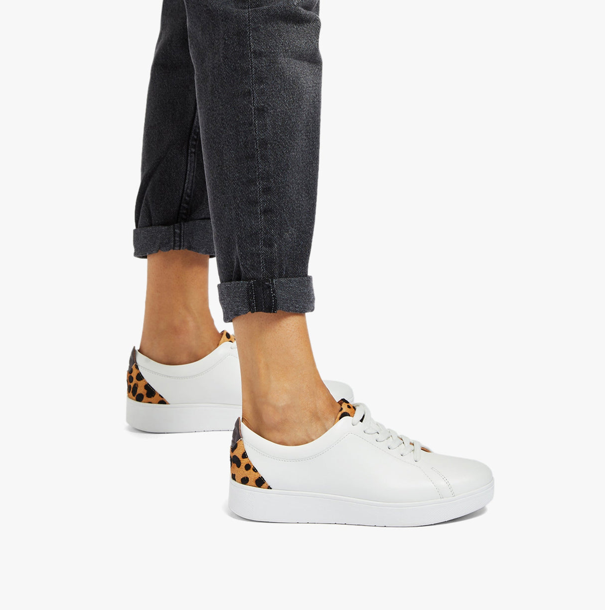FitFlop RALLY LEOPARD-BACK Womens Trainers Urban White/Leopard