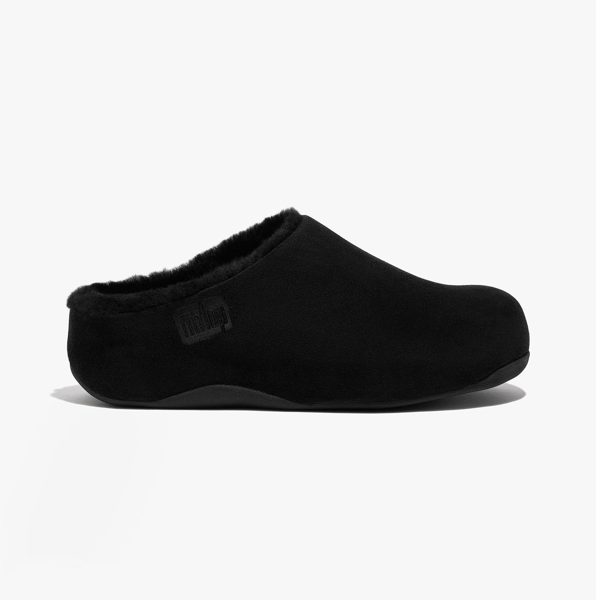 FitFlop SHUV Womens Lined Suede Clogs All Black