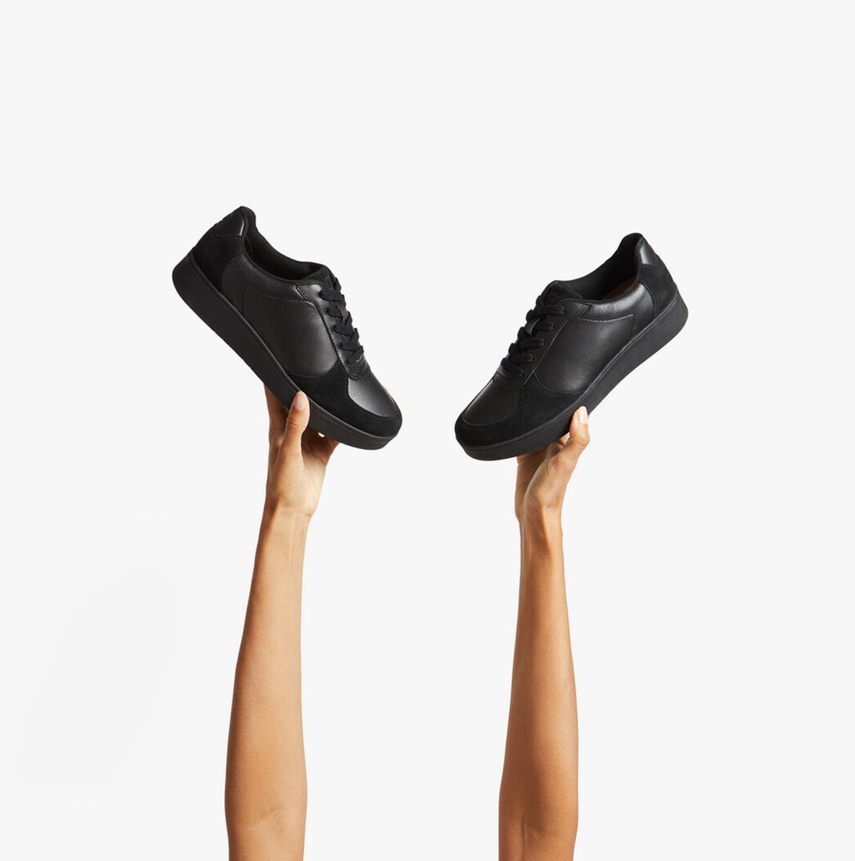 FitFlop RALLY PANEL Womens Leather Trainers All Black