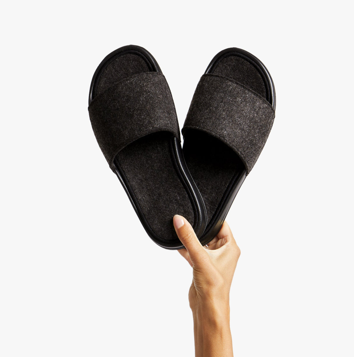 FitFlop iQUSHION e01 FELT Womens Slides All Black