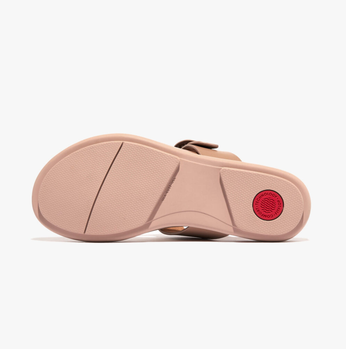 FitFlop GRACIE RUBBER-BUCKLE LEATHER Womens Toe Post Beige