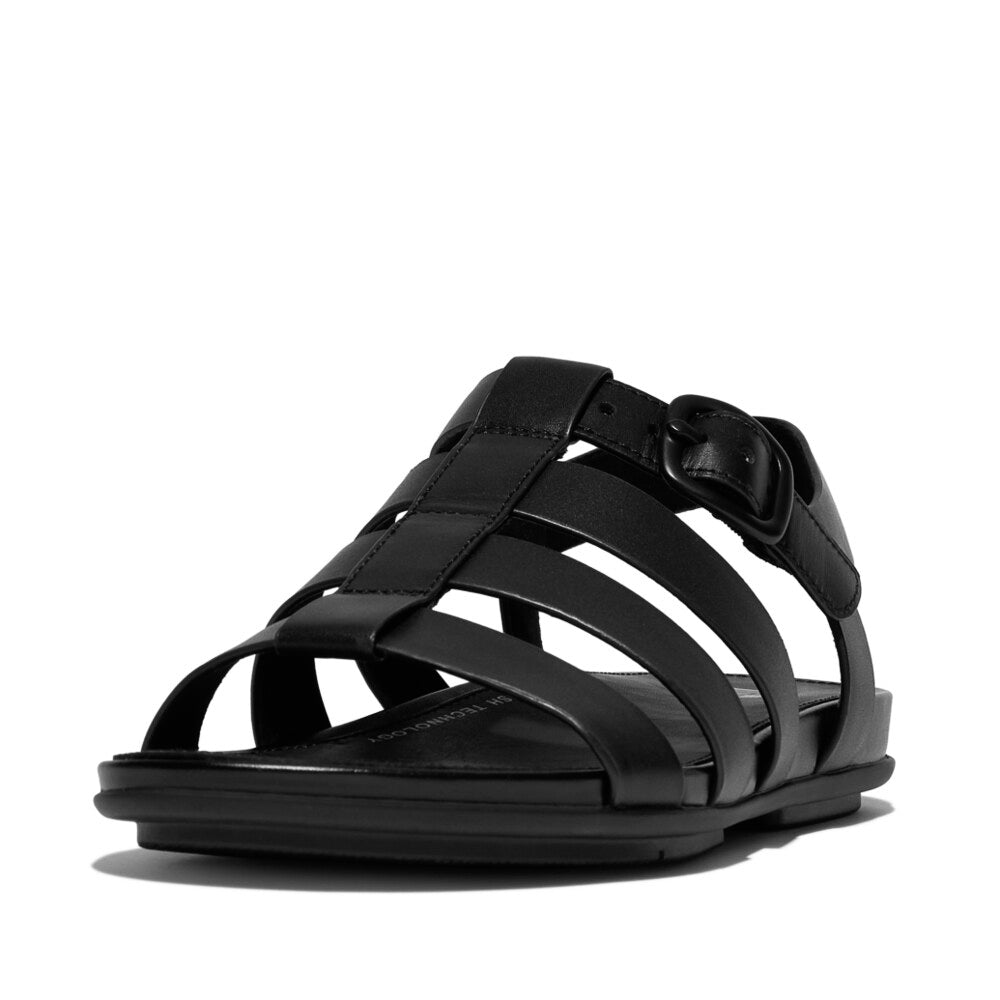 FitFlop GRACIE RUBBER-BUCKLE Womens Fisherman Sandals All Black