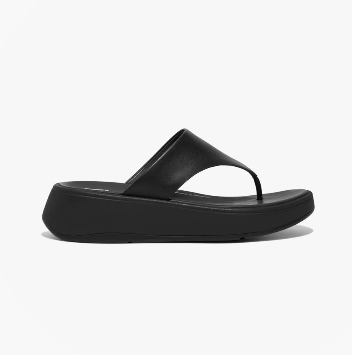 FitFlop F-MODE LEATHER FLATFORM Womens Toe Post Sandals All Black