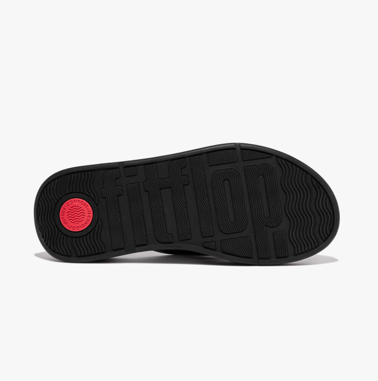 FitFlop F-MODE LEATHER FLATFORM CROSS Womens Slides All Black