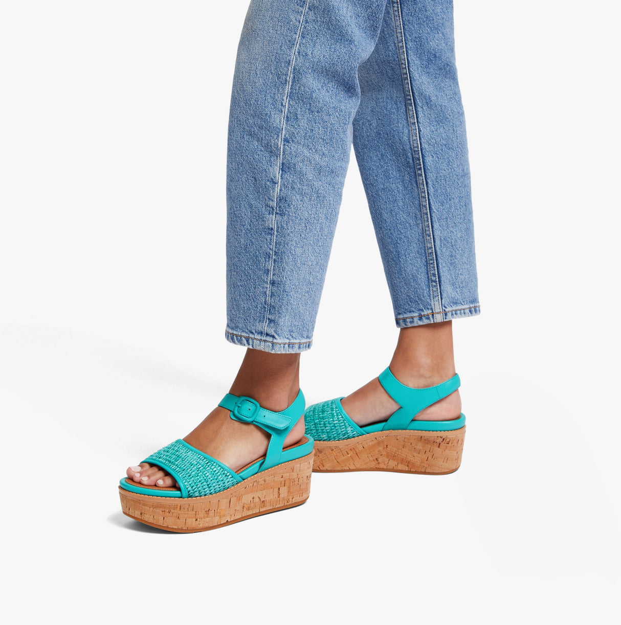 FitFlop ELOISE BACK-STRAP WEDGE Womens Sandals Tahiti Blue