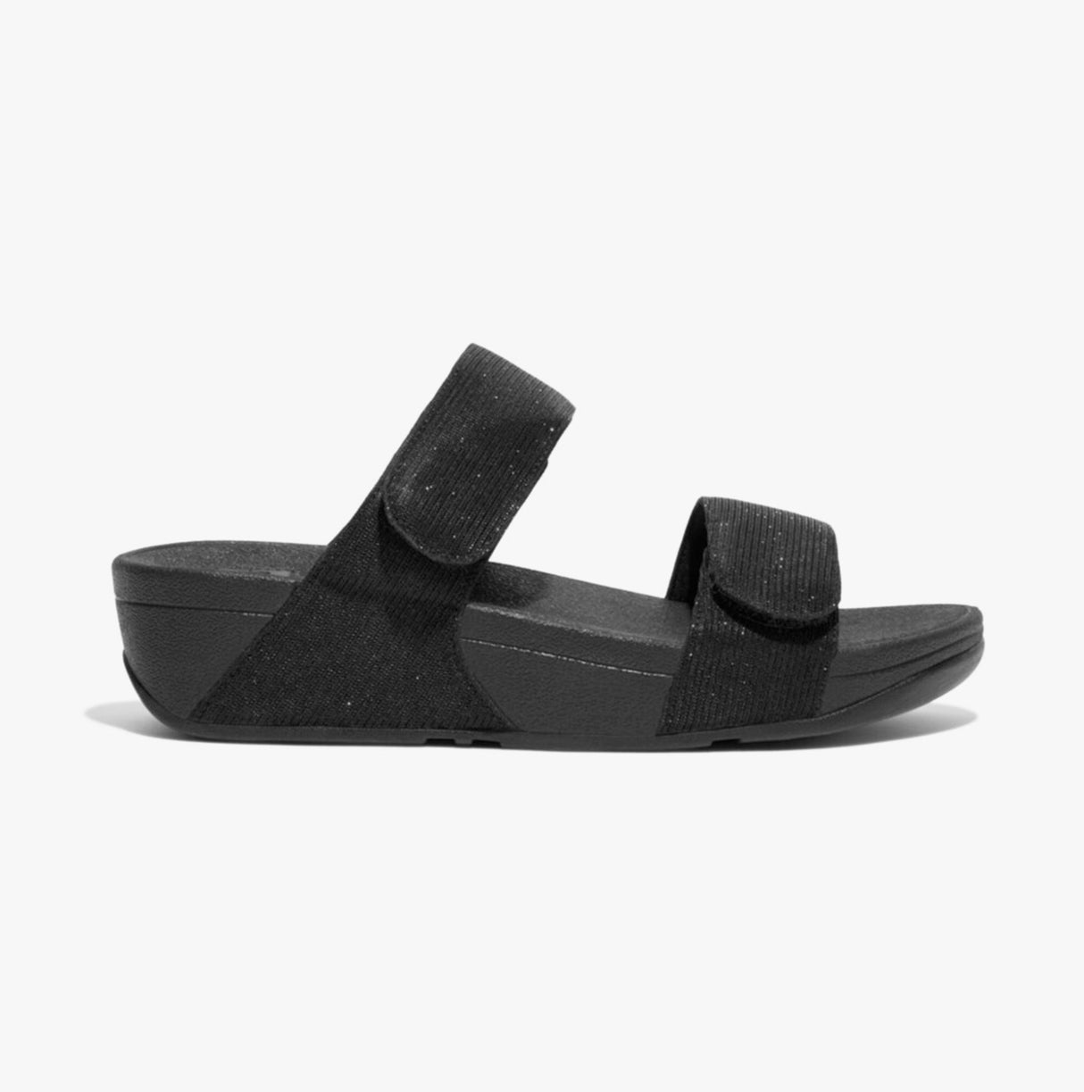 FitFlop LULU ADJUSTABLE SHIMMERLUX Womens Slides All Black