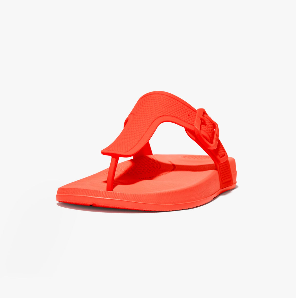 FitFlop iQUSHION ADJUSTABLE Womens Buckle Flip-Flops Neon Orange