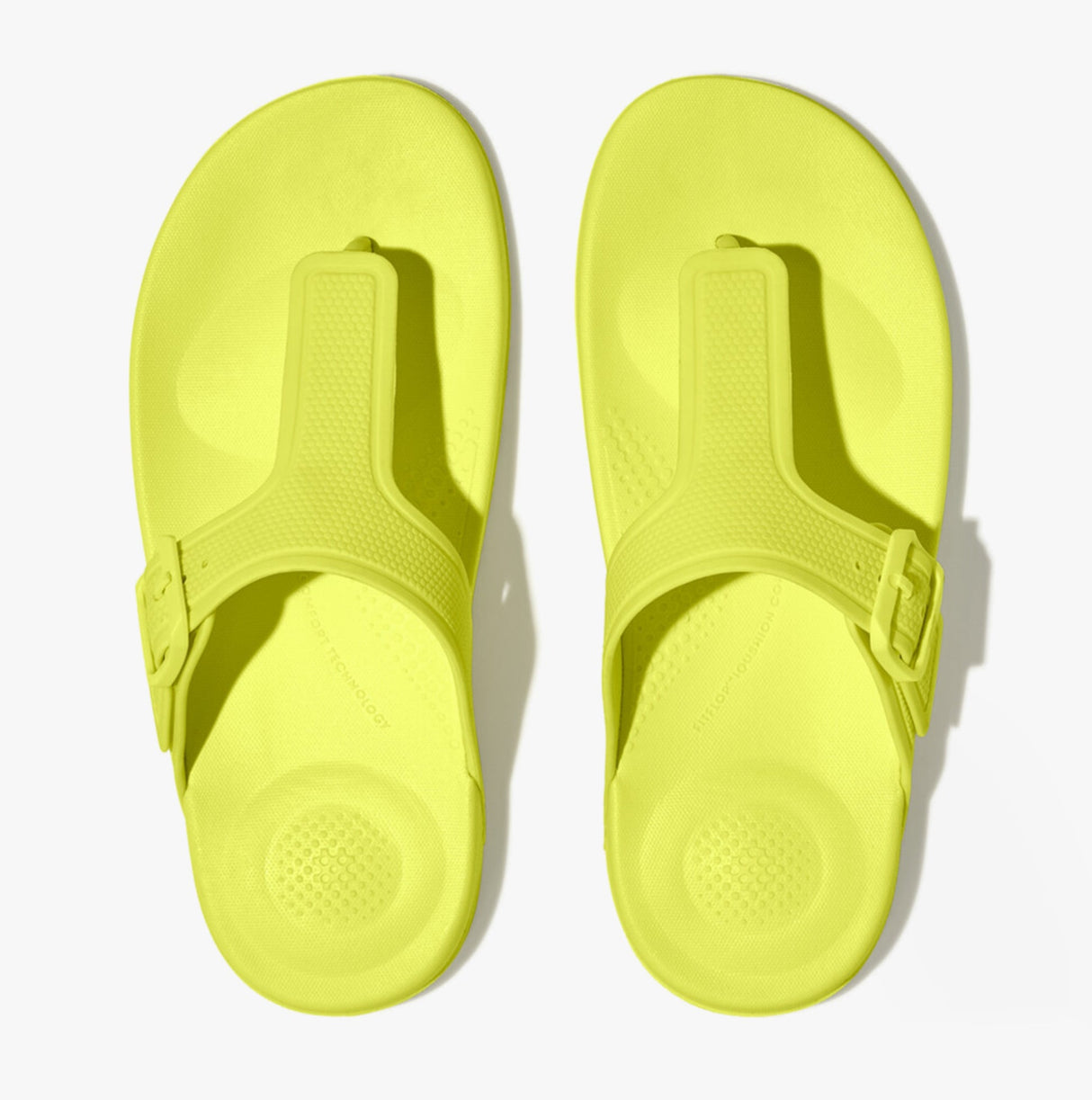 FitFlop iQUSHION ADJUSTABLE Womens Buckle Flip-Flops Electric Yellow
