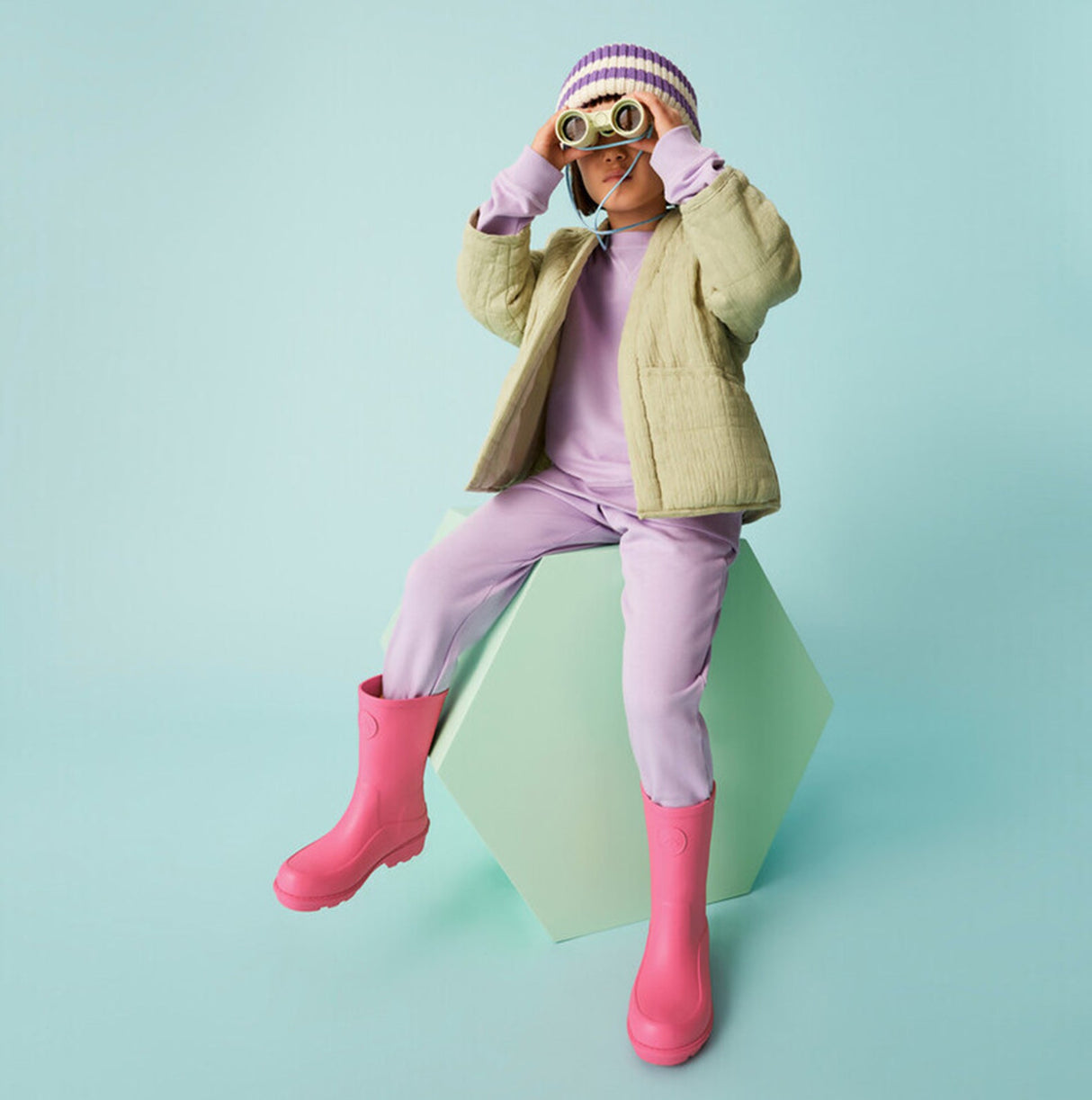 FitFlop WONDERWELLY Kids Rain Boots Pink Jam