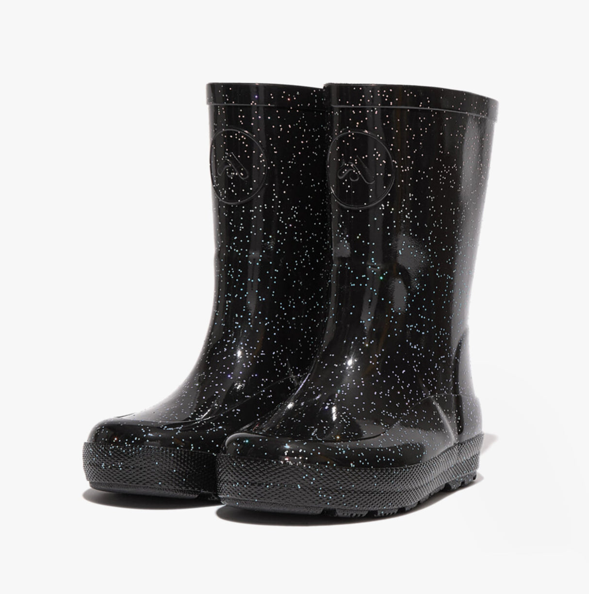 FitFlop WONDERWELLY Kids Rain Boots Black Glitter