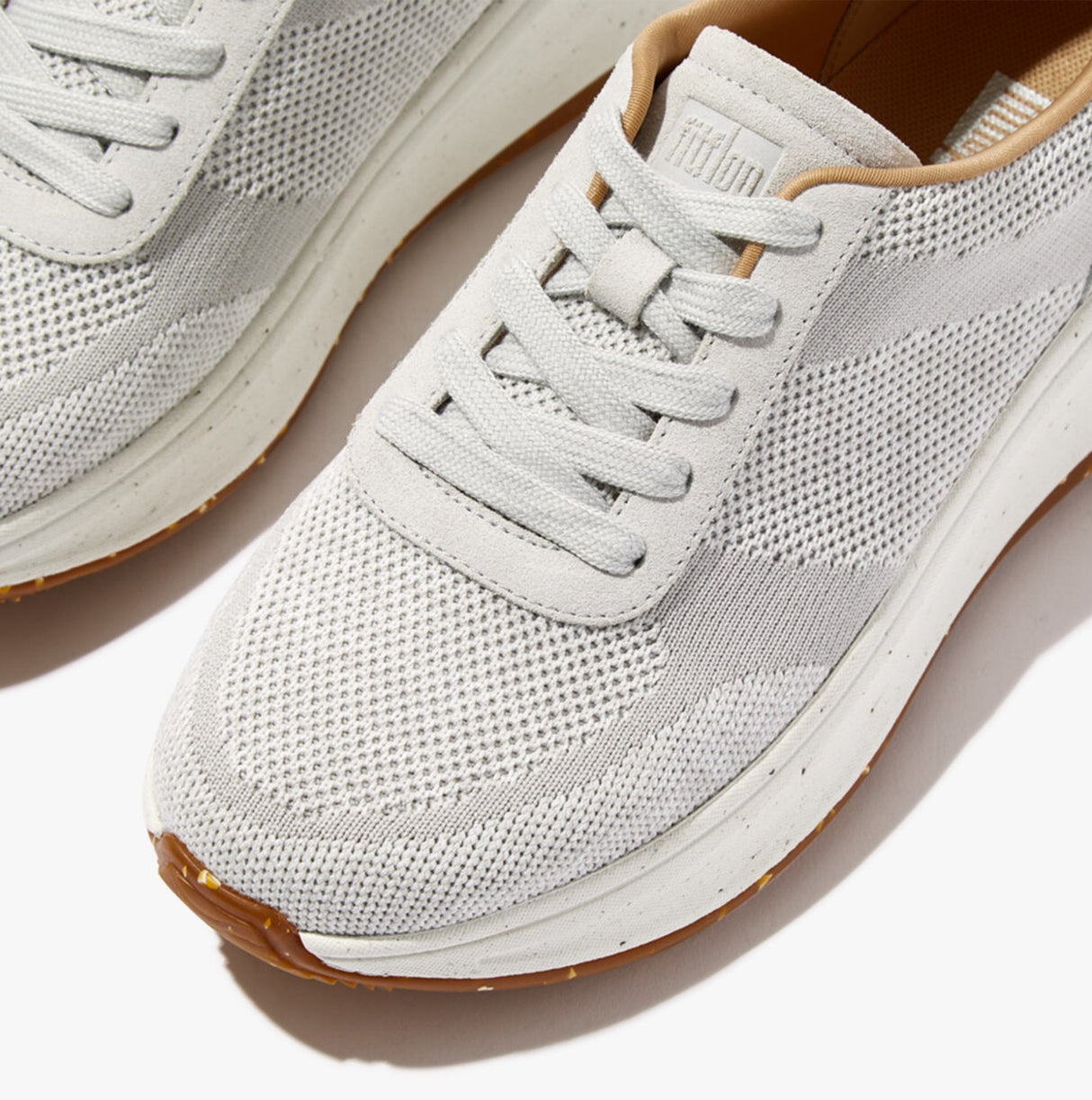 FitFlop F-MODE e01 KNIT FLATFORM Womens Trainers Tiptoe Grey