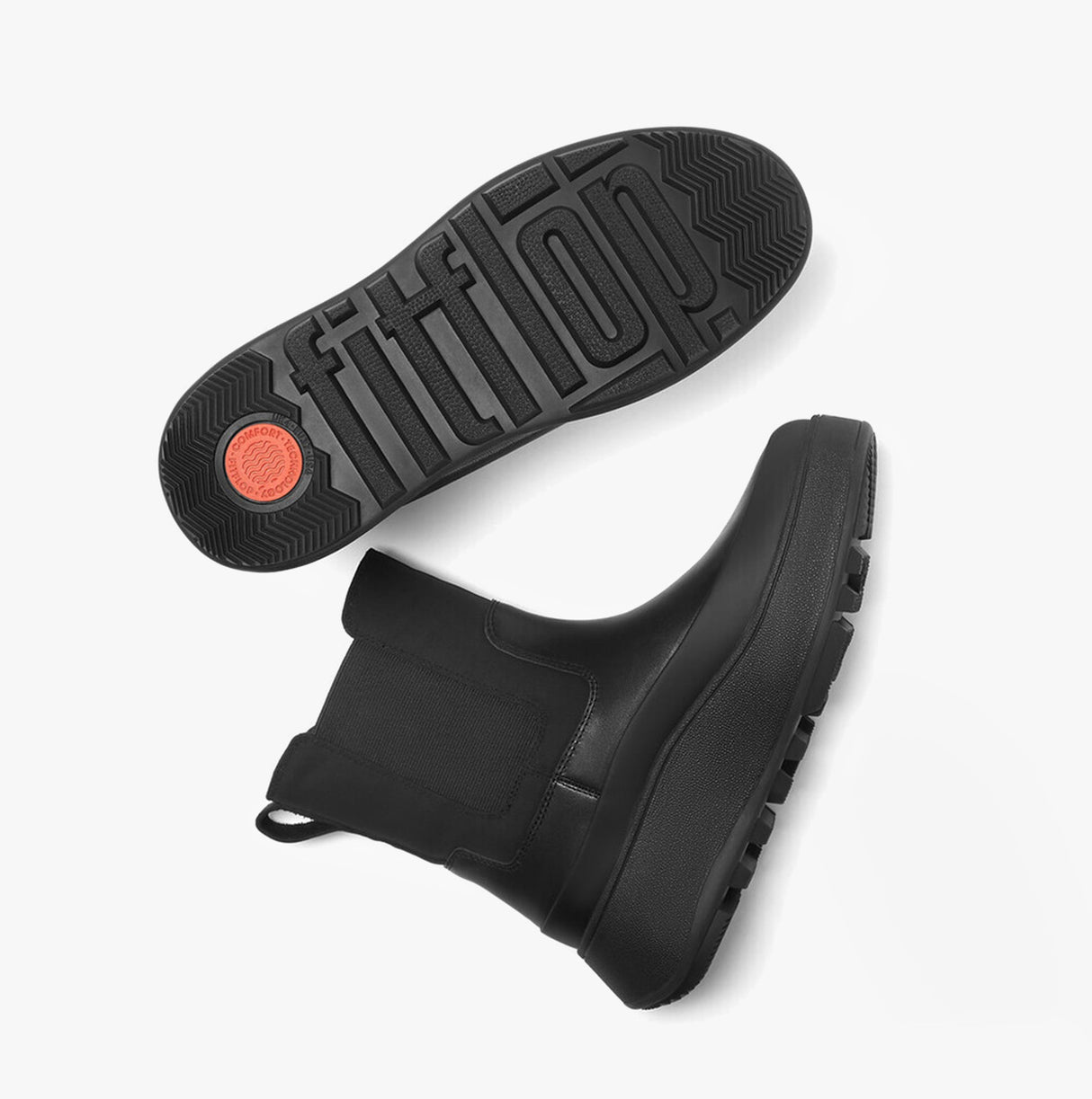 FitFlop F-MODE FLATFORM Womens Chelsea Boots All Black