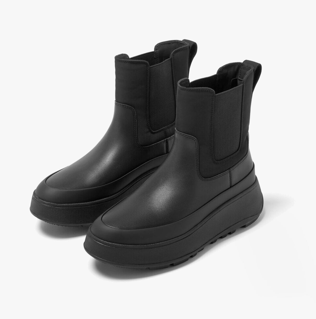 FitFlop F-MODE FLATFORM Womens Chelsea Boots All Black