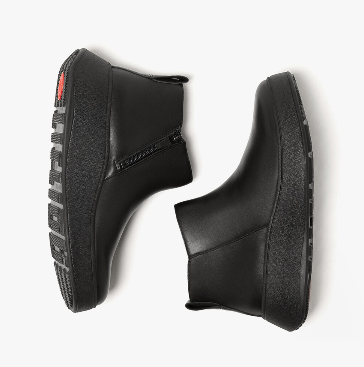 FitFlop F-MODE FLATFORM Womens Zip Ankle Boots All Black