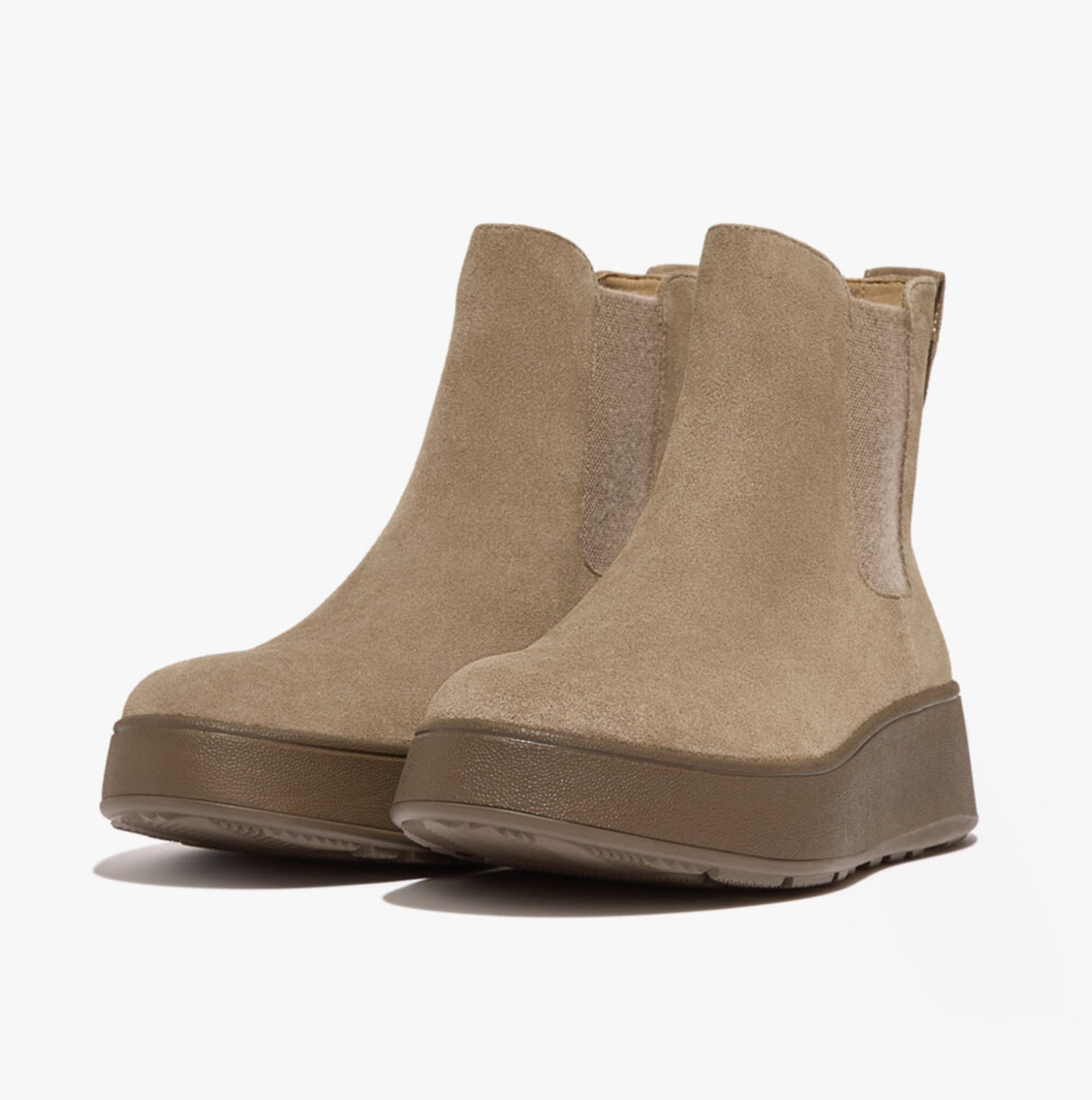 FitFlop F-MODE FLATFORM Womens Chelsea Boots Minky Grey