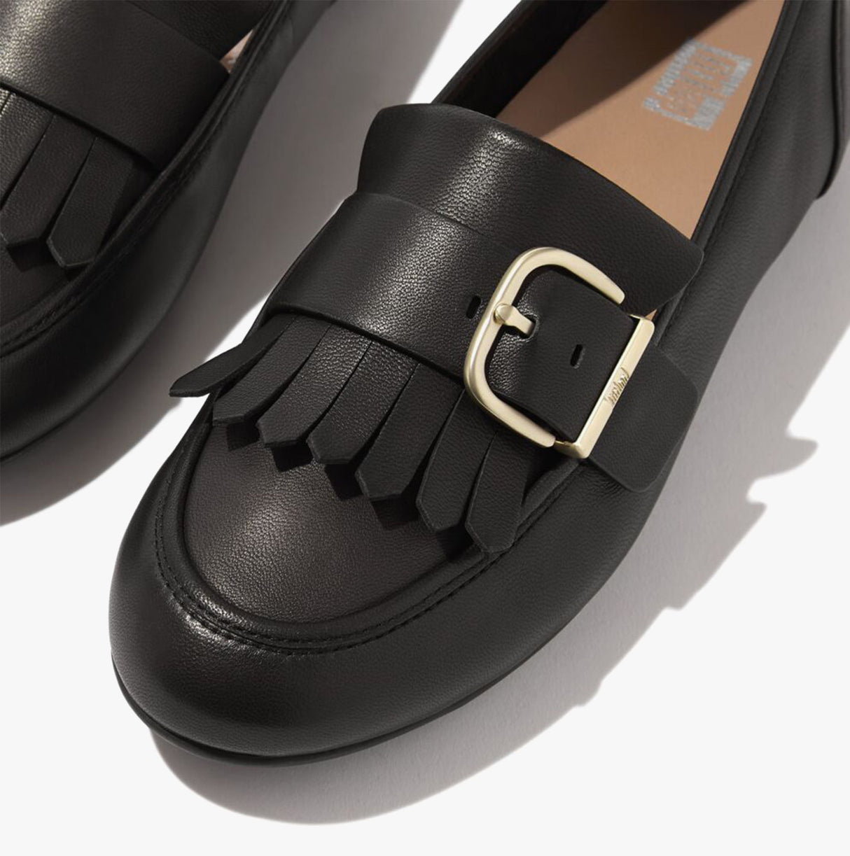 FitFlop ALLEGRO FRINGE BUCKLED Womens Loafers Black