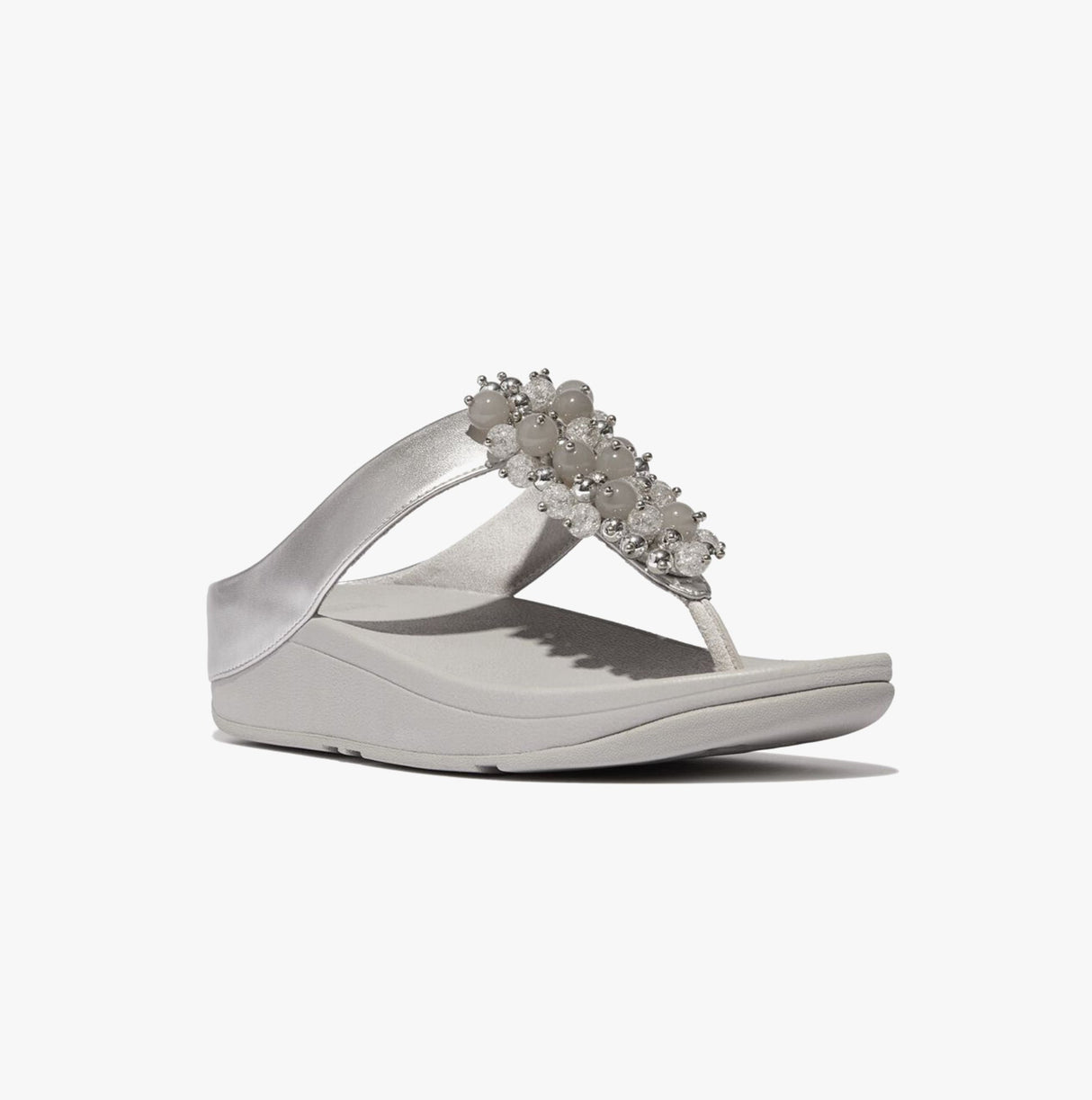 FitFlop FINO BAUBLE-BEAD Womens Toe Post Sandals Silver