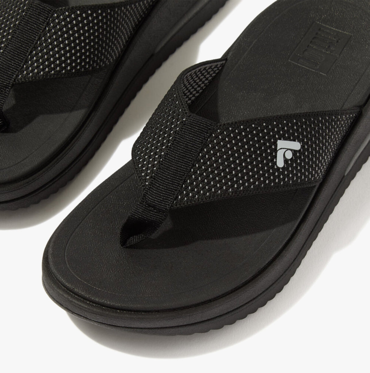 FitFlop SURFF TWO-TONE WEBBING Womens Toe Post Black