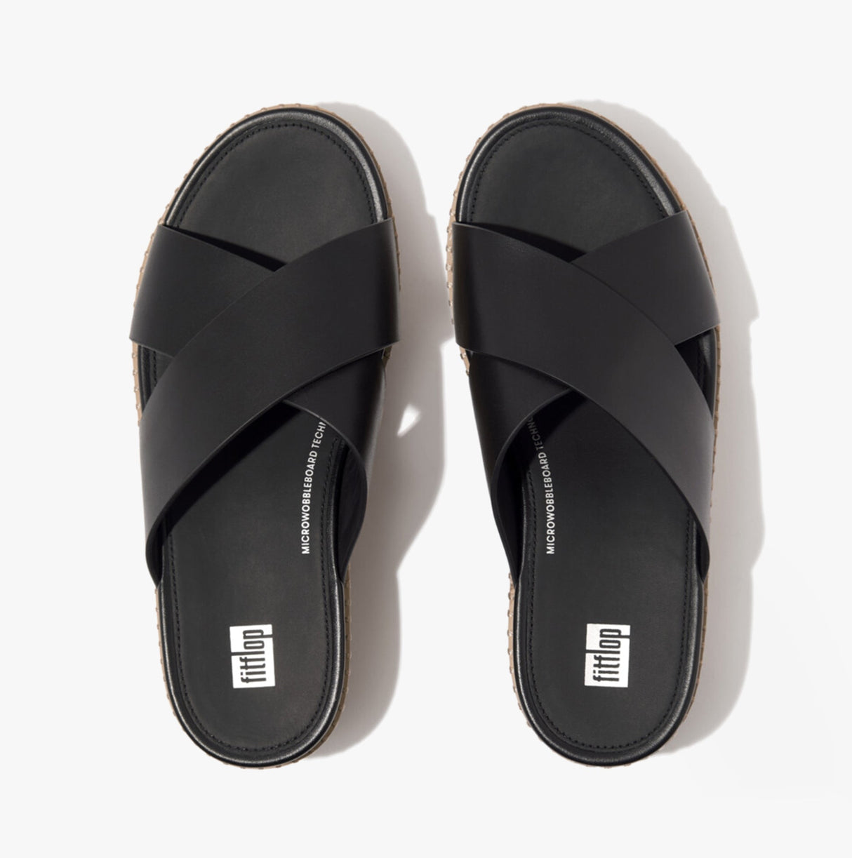 FitFlop ELOISE LEATHER Womens Cross Slides Black